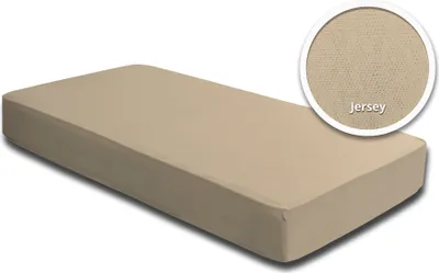 Produktbild von Spannbettlaken Babybett Kinder beige 60x120 cm - 70x140 cm Jersey Baumwolle