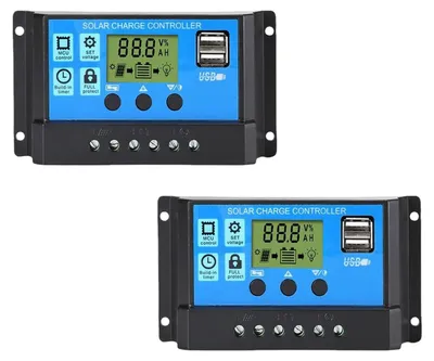 Zdjęcie produktu dla Regulator ładowania solarnego - 30 A - 12 V/24 V - Wyświetlacz LCD - Dwa porty USB 5 V/3 A - Do systemu fotowoltaicznego