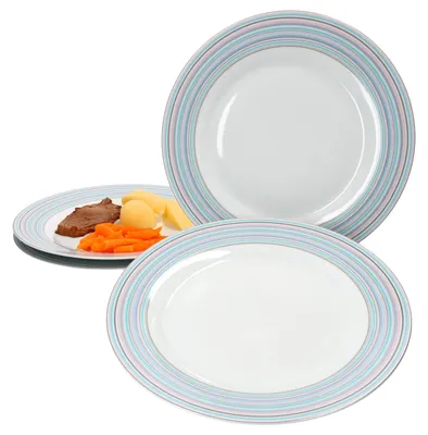 Produktbild von Ritzenhoff Doppio Circle 4er Set Speiseteller Essteller Platte Liniendekor Ringe