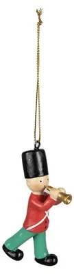 Image de Clayre & Eef Pendentif de Noël Soldat 8 cm rouge Polyrésine