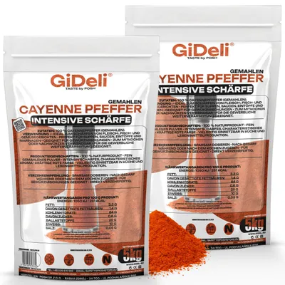Image de Cayennepfeffer 10 kg, poudre de chili moulue, épicée, piquante, idéale pour la viande, le poisson, et utilisable pure. GiDeli