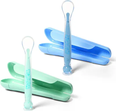 Produktbild von Babylöffel mit Saugnapf Mint/Blau 6m+ BabyOno
