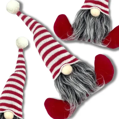 Obrázek produktu pro EDIBAZZAR | Vánoční skřítek, Santa Claus, 28 cm, sedící skřítek, červený