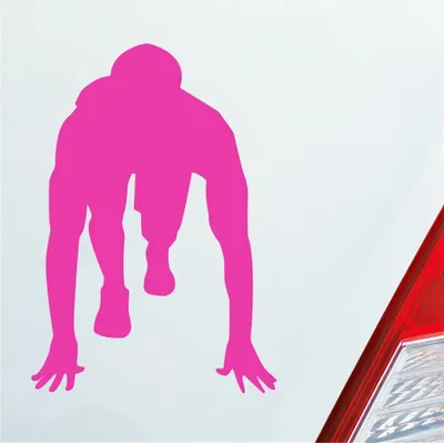 Produktbild von Auto Aufkleber Läufer Marathon 100m Sprinten Jogger Laufen 10x7 cm Pink Sticker Heckscheibenaufkleber
