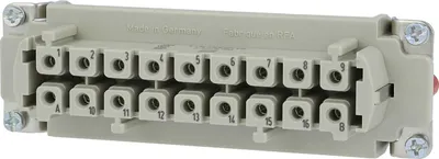 Produktbild von HARTING Han 16HvE mit 2 Schaltkontakte Buchseneinsatz (F) Schraubanschluss, 18-polig 16/2+PE 400V/690V - 500V