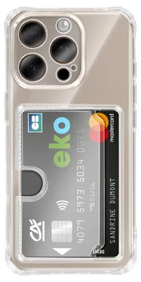 Produktbild von Avizar, Hülle mit Kartenfach und Stoßecken für Apple iPhone 16 Pro, Transparent