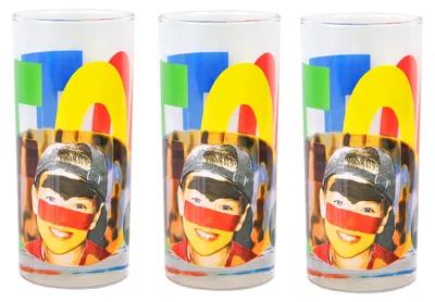 Zdjęcie produktu dla Zestaw 3 szklanek do dekoracji twarzy w stylu tatuażu. ****Lokalizacja: Półka Jam&Tay