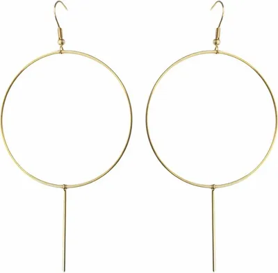Produktbild von Ohrringe aus Chirurgenstahl, 14 Karat vergoldet, elegant und stilvoll, Maße 8,5 x 1 cm