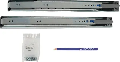 Produktbild von Schubladenschienen 400mm softclose Kugelführung - Vollauszug mit integrierter Dämpfung, 32-Systemlochung - 1 Paar
