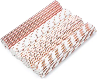 200 stuks - roségouden rietjes voor verjaardagen - bruiloften - cocktailfeesten - feestaccessoires
