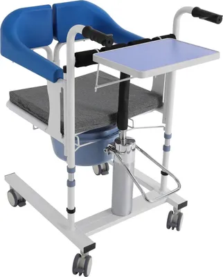 Obrázek produktu pro Hydraulické přenosové křeslo – sprchové a transportní křeslo – 180° dělené sedadlo – hydraulická zvedací funkce – pro koupelnu a toaletu