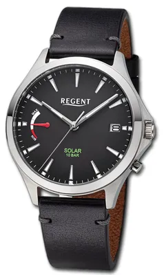 Produktbild von Regent Lederarmband Herren Uhr Armbanduhr Analog Leder schwarz D3URF1550