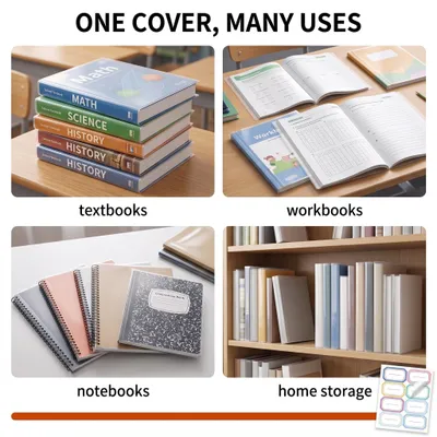 Immagine prodotto di Set di copertine trasparenti, 12 pezzi, 19,5 x 26 cm, riutilizzabili per libri scolastici