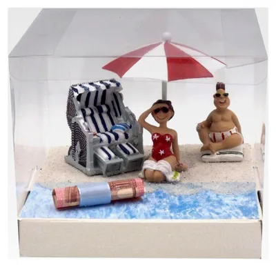 Produktbild von Geldgeschenkverpackung Nordsee Ostsee Sonnenschirm Strandkorb Urlaub Reise