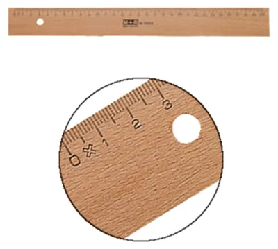 Image de M+R 719400000 M+R Holzlineal, 400 mm, Buche, mit Metalleinlage