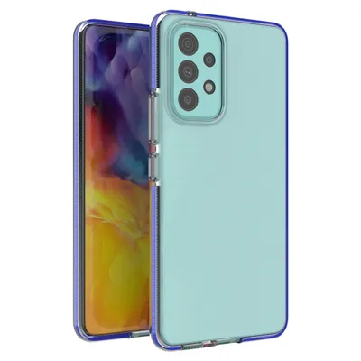 Produktbild von Spring Case Gelhülle mit farbigem Rahmen für Samsung Galaxy A73, dunkelblau