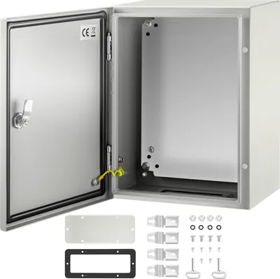 Zdjęcie produktu dla VEVOR Obudowa stalowa NEMA, 16 x 12 x 8 \' Stalowa skrzynka rozdzielcza NEMA 4X, wodoodporna i pyłoszczelna IP66, elektryczna skrzynka przyłączeniowa do użytku zewnętrznego / wewnętrznego, z płytą montażową