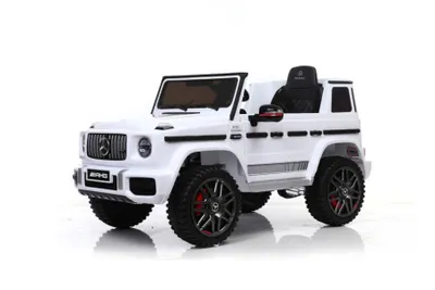 Produktbild von Kinderfahrzeug - Elektro Auto "Mercedes G63 AMG" - Lizenziert - 12V7AH Akku,2 Motoren- 2,4Ghz Fernsteuerung, MP3+Ledersitz+EVA-Weiss