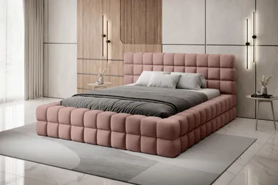 Produktbild von Polsterbett mit Stauraum 160x200 DELVIRO - rosa