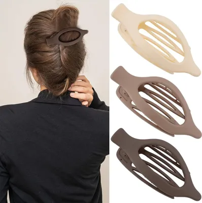 Produktbild von Flache Haarspangen für dickes und dünnes Haar, matt, große Krokodilklemmen, Entenschnabel-Haarspangen, neutrale Haarklammern für Damen, 3 Stück