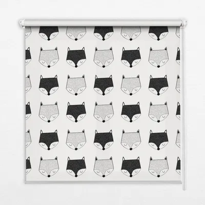 Produktbild von Seitenzug-Rollo Fensterrollo Jalousie - Thermo-Rollo Verdunkelungsrollo - 140x180 cm - Gezeichnete Köpfe von Füchsen