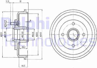 Produktbild von 2x DELPHI Bremstrommel BF402 für FORD FOCUS (DAW DBW) FOCUS Kombi (DNW)