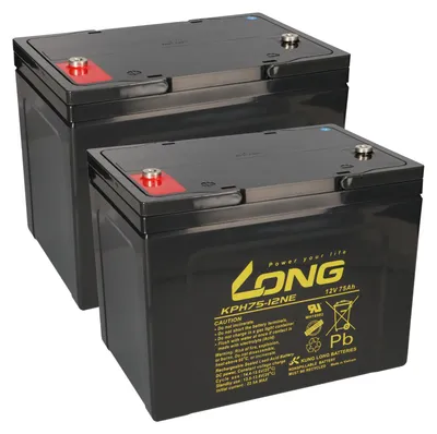 Immagine prodotto di Batteria di ricambio per Pride Ranger, Victory XL e Victory 130 2x Batteria al piombo Kung Long KPH75-12NE M6 12V 75Ah a prova di ciclo