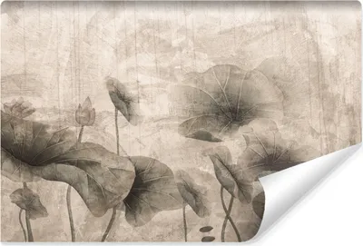 Produktbild von Muralo Vlies Fototapete SEEROSE Blätter Beton Abstraktion Retro Stil Br. 300cm x Hö. 210cm