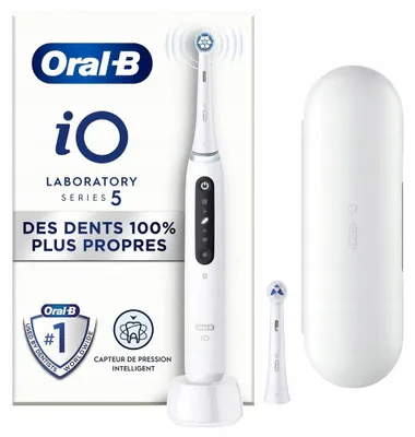 Immagine prodotto di Spazzolino elettrico Oral-B iO Series 5, colore bianco, con tecnologia AI, Bluetooth e 5 modalità
