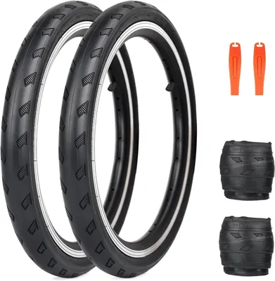 Image de Pneus pliables de 16 pouces pour vélos BMX et vélos pliants - Lot de 2