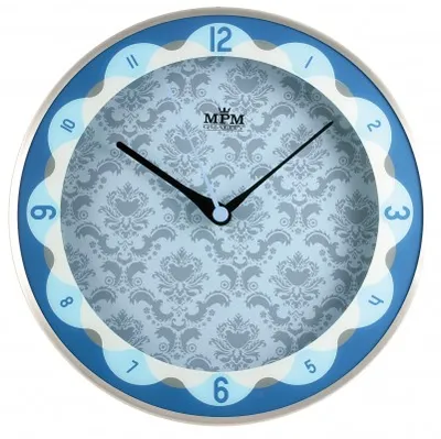 Obrázek produktu pro Nástěnné hodiny MPM, 2525.7030 - stříbrná/modrá, 30cm