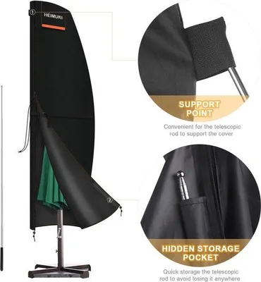 Produktbild von Famanu Schutzhülle für Sonnenschirme 230x45/70/50 cm - Schwarz