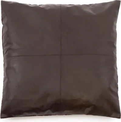 Image de Housse de coussin cuir chocolat 60x60x1cm