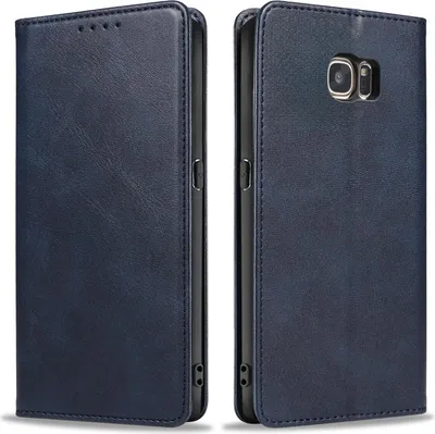 Produktbild von Handyhülle für Samsung Galaxy S7 Kunstleder Flip Cover Hülle Handytasche Case Kartenfach Farbe: Blau