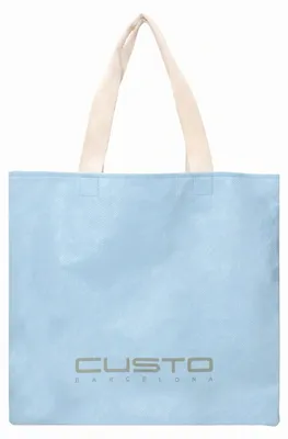 Immagine prodotto di Borsa shopper "Cielita" da donna, in vera pelle blu, con manici a contrasto