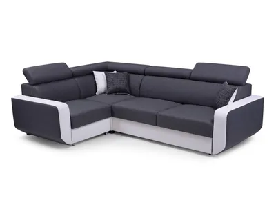 Produktbild von Best Mobilier Dustin, Ecksofa, Grau, Weiß, 5 Sitz(e), Dustin, Stoff, 2 Jahr(e)