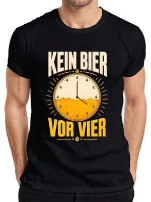 Productafbeelding van "Geen bier voor vier," grappige spreuk, feest, alcohol, cadeau, mannen T-shirt, zwart, maat S