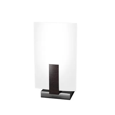 Image de Abatjour Contemporain Bois Métal Noir Wengé Verre Blanc 1 Lumière E27