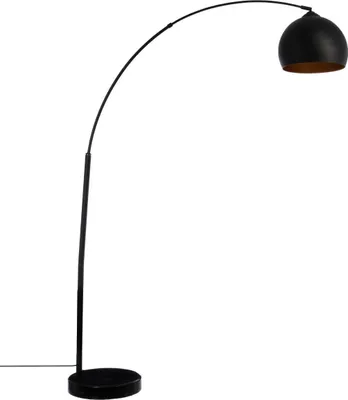 Zdjęcie produktu dla LAMPA PODŁOGOWA Hyto czarna żelazny klosz łukowy design