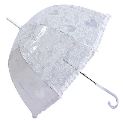 Produktbild von Clayre & Eef Erwachsenen-Regenschirm 60 cm Transparant Kunststoff Herzen