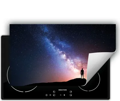 Produktbild von DarHaus Herdabdeckplatte 90x52 cm Anti Rutsch Matte Aufrollbar, Sterne