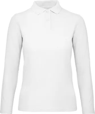 Produktbild von Damen-Poloshirt, langärmelig - B&C ID.001 LSL/W - white - Größe 2XL