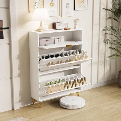 Image de Armoire à chaussures - Rangement à chaussures - Armoire à chaussures - Meuble de rangement pour chaussures - Rangement à chaussures - 3 niveaux
