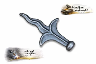 Produktbild von Zaunspitze aus Eisen für Schmiedeeisen Gartenzaun uvm. 125 x 70 mm