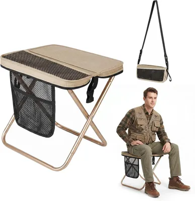 Productafbeelding van Campingkruk opvouwbaar, voor kamperen, 31 x 15 x 5 cm, 760 g, met draagtas