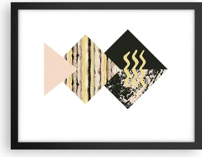 Produktbild von Gerahmtes Poster - Schwarzer Rahmen - Abstraktion Diamant Gürtel - 40x30 cm - Wand Bild - Wanddeko - Wandbilder - Wandposter - Bilderrahmen - Bilder - Kunstdruck - Wandbild - P2BAA40x30-4303