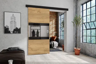 Produktbild von KIER FURNITURE Schiebetüren LUMBA - 106x205x1,6 cm - Eiche Craft Gold