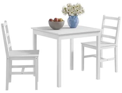 Image de Ensemble de salle à manger HOMCOM, lot de 3 pièces (table et 2 chaises), ensemble de table de cuisine pour 2 personnes