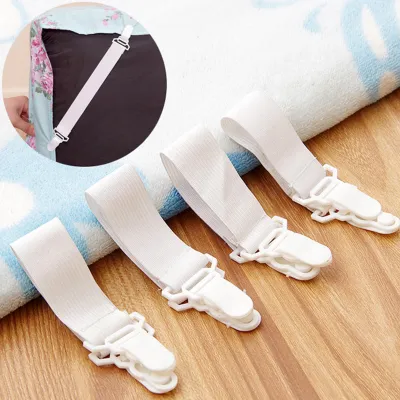 Produktbild von 4pcs Bettladerhalter Einstellbare Länge elastischer Nylonbettblechklammern Blechhalter Matratze Clips für Schlafzimmer