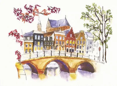 Image de RTO Kit de broderie à plat "Peindre avec du fil" DT-M011, image à broder pré-dessinée, 21x15 cm